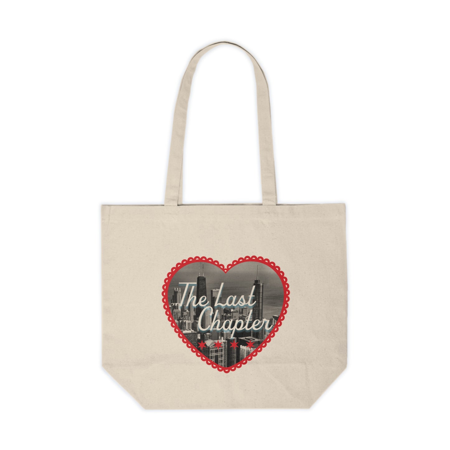 The Last Chapter Heart Canvas Tote