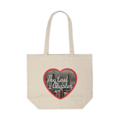 The Last Chapter Heart Canvas Tote